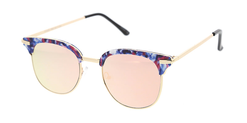 Mens Bold Square Frame Sunglasses Multicolor Mirror Lens | eBay